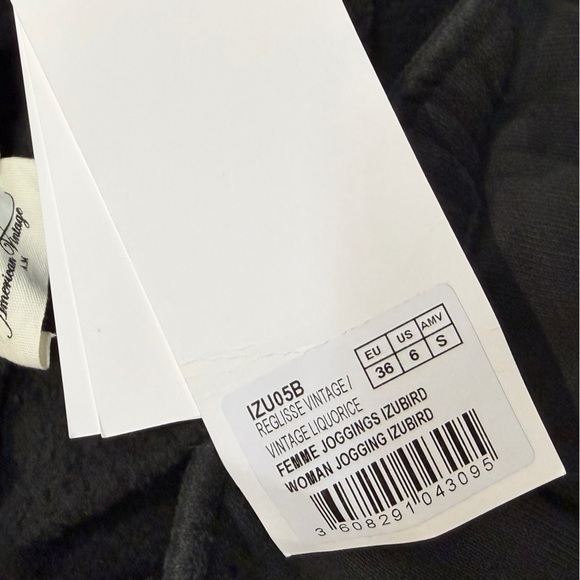 American Vintage Izu Bird Joggers Black Pants sweatpants Revolve NWT 6 S - Picture 6 of 8